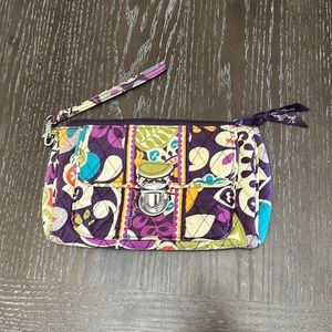 Vera Bradley plum crazy push lock wristlet